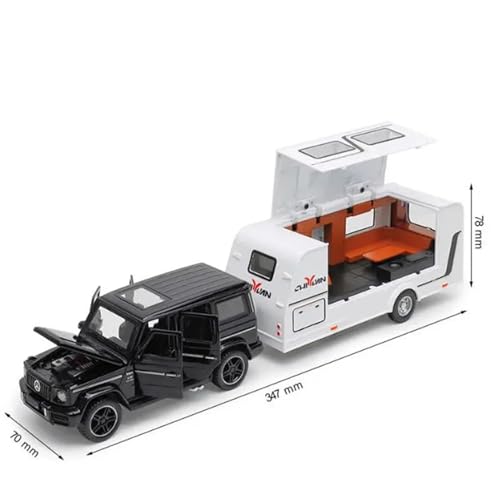 Motorfahrzeuge Replika Auto 1/32 Für Benz Legierung Anhänger RV Auto Modell Diecast Metall Freizeit Geländewagen LKW Camper Auto Modell Originalgetreue Nachbildung (Color : Black) von DRModel