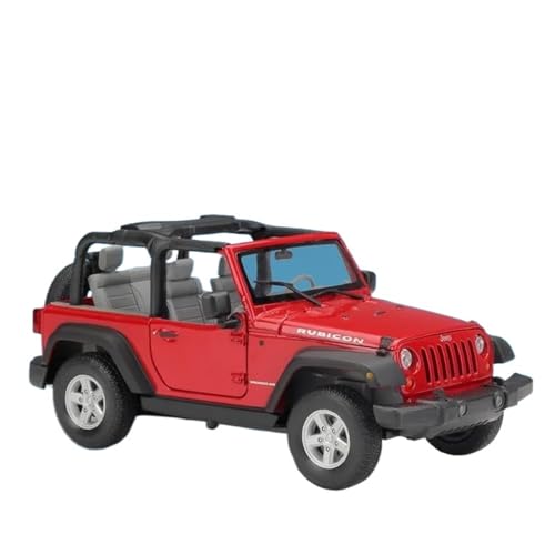 Motorfahrzeuge Replika Auto 1:24 Für Jeep Wrangler Rubicon Legierung Auto Modell Diecast Metall Geländewagen Hohe Simulation Originalgetreue Nachbildung (Color : Open Red) von DRModel