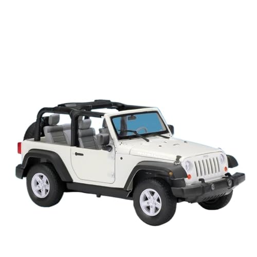 Motorfahrzeuge Replika Auto 1:24 Für Jeep Wrangler Rubicon Legierung Auto Modell Diecast Metall Geländewagen Hohe Simulation Originalgetreue Nachbildung (Color : Open White) von DRModel