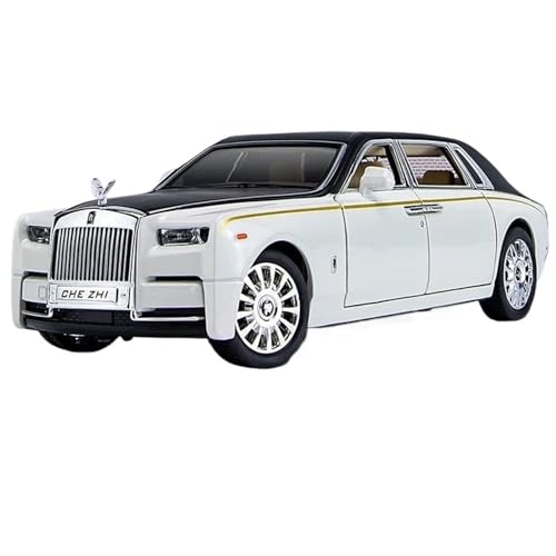 Motorfahrzeuge Replika Auto 1:24 Für Rolls Royce Phantom Legierung Auto Modell Diecast Metall Luxy Fahrzeuge Auto Modell Mit Stern Top Originalgetreue Nachbildung (Color : White) von DRModel