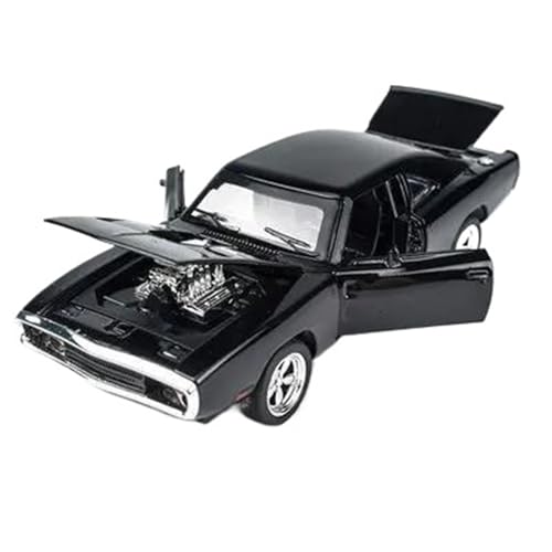 Motorfahrzeuge Replika Auto 1:32 Für Dodge Charger Alloy Musle Auto Modell Diecast Fahrzeuge Sport Pull Back Auto Sound Licht Originalgetreue Nachbildung (Color : Black) von DRModel