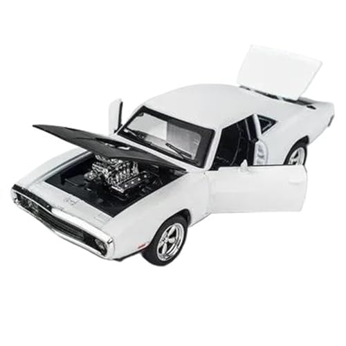 Motorfahrzeuge Replika Auto 1:32 Für Dodge Charger Alloy Musle Auto Modell Diecast Fahrzeuge Sport Pull Back Auto Sound Licht Originalgetreue Nachbildung (Color : White) von DRModel