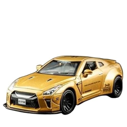 Motorfahrzeuge Replika Auto 1:32 Für Nissan Skyline Ares GTR R34 Legierung Sportwagen Modell Druckguss Metall Auto Modell Hohe Simulation Originalgetreue Nachbildung (Color : Gold) von DRModel