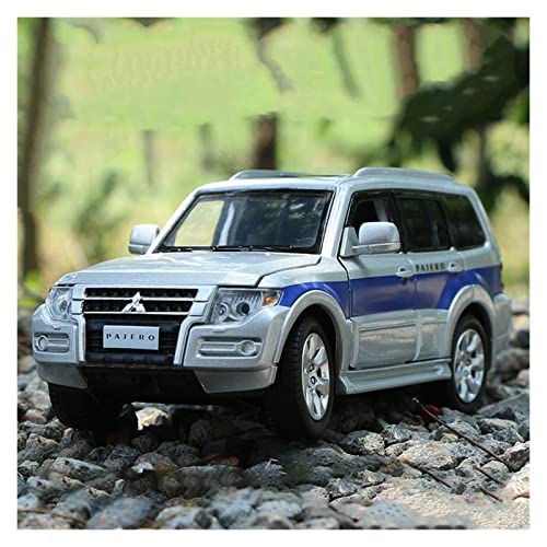 Motorfahrzeuge Replika Auto 1:32 Für Pajero V97 SUV Simulation Legierung Geländewagen Modellsammlung Diecast Sound Licht Spielzeug Kinder Geschenk Originalgetreue Nachbildung ( Color : Silver blue ) von DRModel