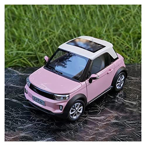 Motorfahrzeuge Replika Auto Boutique 1:18 Für BAIC New Energy LITE Afcfox Elektro-Nachbildungsauto, Maßstabsdruckguss-Automodell Für Kinder Und Erwachsene Originalgetreue Nachbildung (Color : Pink) von DRModel