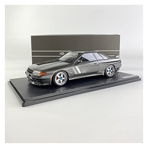 DRModels Motorfahrzeuge Replika Auto 1/18 Alloy Diecast Für Nissan GTR R32 Skyline Statische Simulation Sportwagen Modellsammlung Ornament Souvenir Originalgetreue Nachbildung (Color : Titanium) von DRModels