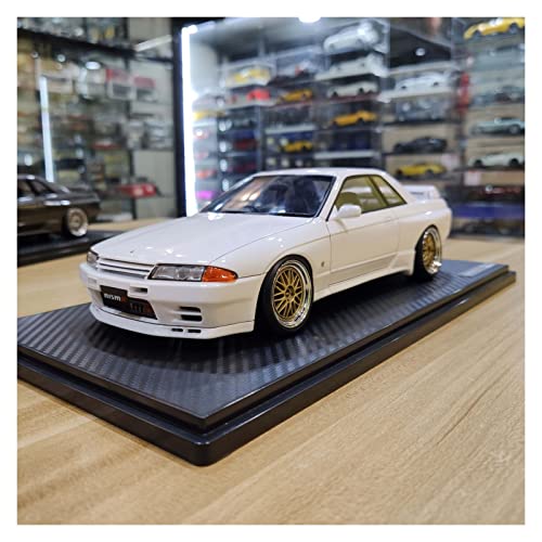 DRModels Motorfahrzeuge Replika Auto 1/18 Alloy Diecast Für Nissan GTR R32 Skyline Statische Simulation Sportwagen Modellsammlung Ornament Souvenir Originalgetreue Nachbildung (Color : White) von DRModels