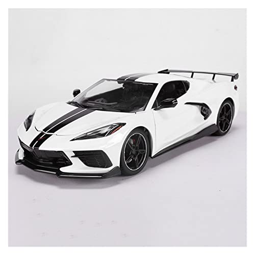 DRModels Motorfahrzeuge Replika Auto 1:18 Für Chevrolet Corvette 2020 Simulation Legierung Sportwagen Modell Sammlung Souvenir Display Kinder Geschenk Originalgetreue Nachbildung (Color : White) von DRModels