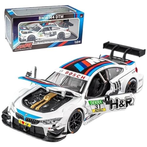 DRModels Motorfahrzeuge Replika Auto 1:24 Für BMW GT-Rennwagenmodell, Detailliertes Souvenir-Display Mit Zu Öffnenden Türen Aus Druckgussmetall Originalgetreue Nachbildung (Color : White) von DRModels