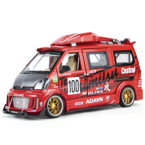 DRModels Motorfahrzeuge Replika Auto 1:24 Für Wuling Track Sports Diecasts Metall Modifiziertes Rennwagen-LKW-Modell Simulation Sound Und Licht Originalgetreue Nachbildung (Color : Red) von DRModels