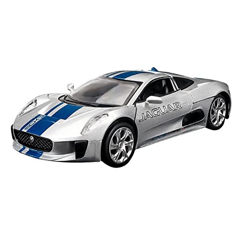 DRModels Motorfahrzeuge Replika Auto 1:32 Für Jaguar C-X75-Legierung Sportwagenmodell Metalldruckguss-Sound-Licht-Spielzeug-Fahrzeuge Dekorative Ornamente Originalgetreue Nachbildung (Color : Silver) von DRModels