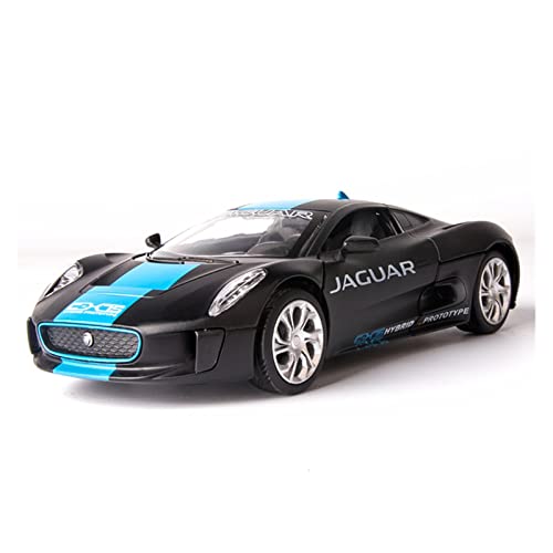 DRModels Motorfahrzeuge Replika Auto 1:32 Für Jaguar C-X75-Legierung Sportwagenmodell Metalldruckguss-Sound-Licht-Spielzeug-Fahrzeuge Dekorative Ornamente Originalgetreue Nachbildung (Color : Black) von DRModels