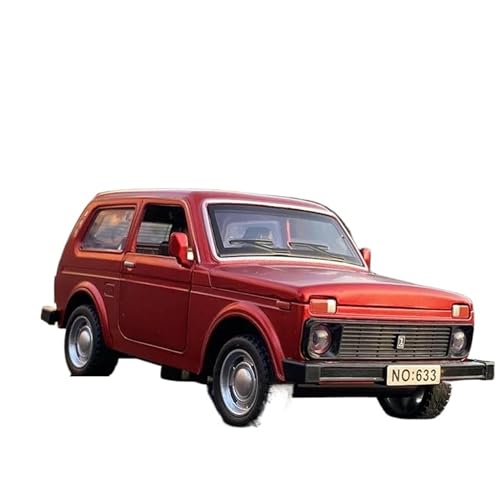 DRModels Motorfahrzeuge Replika Auto 1:32 Für Lada NIVA Oldtimer, Legierung, Druckguss, Fahrzeuge, Hohe Simulation, Geschenke, Sammlerstück Originalgetreue Nachbildung (Color : Red) von DRModels