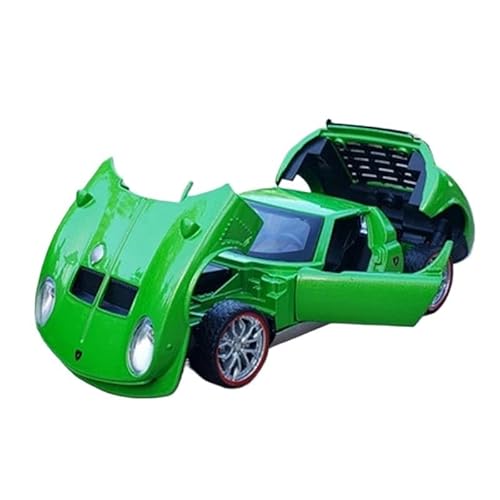DRModels Motorfahrzeuge Replika Auto 1:32 Für Lamborghini Miura Golf Legierung Oldtimer Modell Druckguss Metall Retro Sport Sound Und Licht Originalgetreue Nachbildung (Color : Green) von DRModels