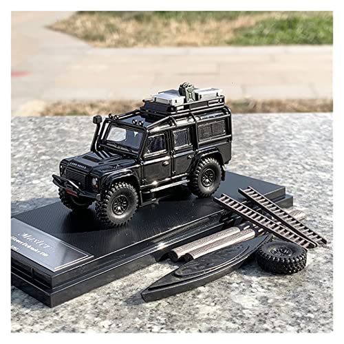 Motorfahrzeuge Replika Auto 1/64 Für Land Rover Defender 110 Simulation Diecast Alloy Offroad Car Model Collection Ornament Display Originalgetreue Nachbildung (Color : Bright Black) von DRModels