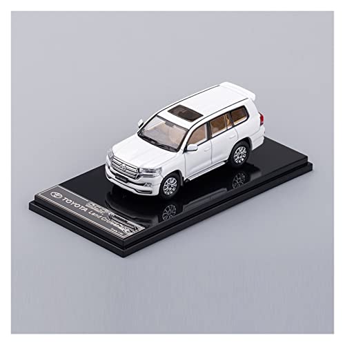 Motorfahrzeuge Replika Auto 1/64 Für Toyota Land Cruiser LC200 Static Metal Diecast Off-Road Car Model Simulation Collectible Ornament Originalgetreue Nachbildung (Color : White B) von DRModels