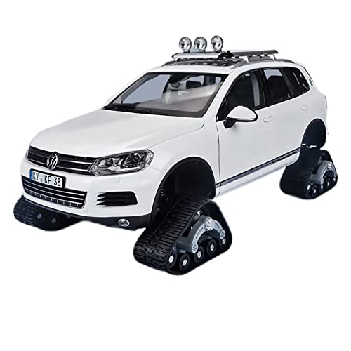 Motorfahrzeuge Replika Auto 1:18 Für Volkswagen Alloy Touareg Tracked Snow Car Modell Diecast Vehicle Simulation Collection Ornamente Originalgetreue Nachbildung (Color : White) von DRModels