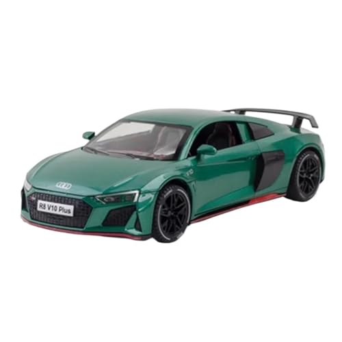 Motorfahrzeuge Replika Auto 1:24 Für Audi R8 V10 Plus Legierung Sportwagen Modell Druckguss Auto Modell Hohe Simulation Sound Licht Sammlung Originalgetreue Nachbildung (Color : Green) von DRModels