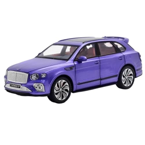 Motorfahrzeuge Replika Auto 1:24 Für Bentley Bentayga SUV Legierung Luxy Auto Modell Diecast Fahrzeuge Simulation Sound Und Licht Souvenir Display Originalgetreue Nachbildung (Color : Purple) von DRModels