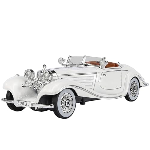 Motorfahrzeuge Replika Auto 1:24 Für Ford Alloy Oldtimer-Modell Classic Für 500K Und CLK-GTR-Serie Souvenir-Display Originalgetreue Nachbildung (Color : White) von DRModels