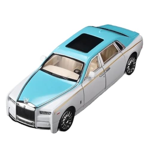 Motorfahrzeuge Replika Auto 1:24 Für RR Phantom Modell, Zinklegierung, Zurückziehbare Druckgussautos Mit Sound Und Licht, Geburtstagsgeschenk Originalgetreue Nachbildung (Color : Blue) von DRModels