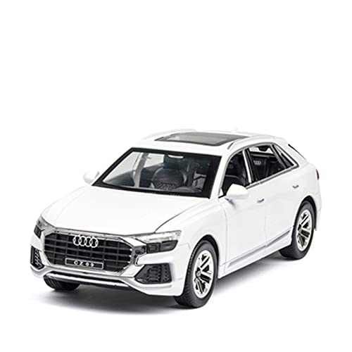 Motorfahrzeuge Replika Auto 1:32 Für Audi Q8 SUV Simulation Automodell Sound Licht Druckguss Metall Spielzeug Fahrzeuge Originalgetreue Nachbildung (Color : White) von DRModels