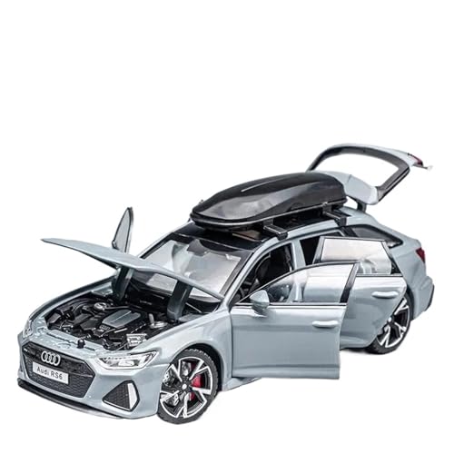 Motorfahrzeuge Replika Auto 1:32 Für Audi RS6 Modellauto Black Edition Zurückziehen Auto Realistische Simulation Druckguss Metall Fahrzeuge Originalgetreue Nachbildung (Color : Chrome) von DRModels