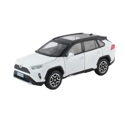 Motorfahrzeuge Replika Auto 1:32 Für Toyota RAV4 Automodell – Lichter Sound Lenkung Tundra Truck Originalgetreue Nachbildung (Color : White) von DRModels