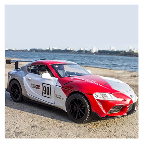 Motorfahrzeuge Replika Auto 1:32 Für Toyota SUPRA GT Simulation Legierung Rennwagen Modell Metall Sound Licht Spielzeug Fahrzeuge Dekoratives Geschenk Originalgetreue Nachbildung ( Color : White ) von DRModels