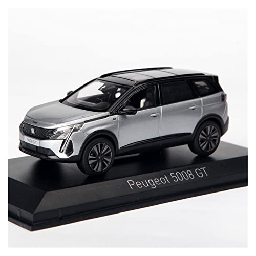 Motorfahrzeuge Replika Auto 1:43 Für Peugeot 5008 GT 2021 SUV Replica Car Alloy Car Model Diecast Vehicles Static Collection Originalgetreue Nachbildung (Color : Silver) von DRModels