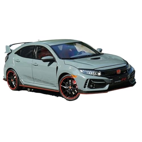 Motorfahrzeuge Replika Auto Modell Aus Druckgusslegierung Im Maßstab 1:18 Für Honda Civic Type R FK8 2020, Replikatauto, Sammlung, Ausstellungsgeschenk Originalgetreue Nachbildung (Color : Chrome) von DRModels