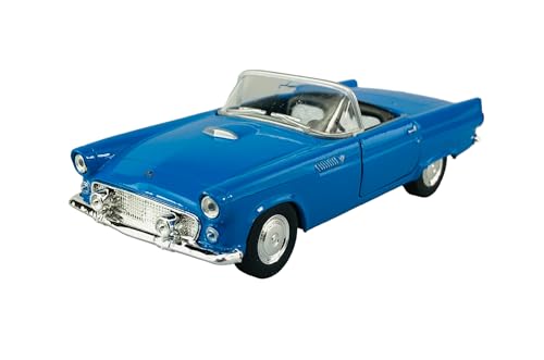 Welly 1955 Ford Thunderbird Blau Offen ca 1/34-1/39 Metall Modell Auto Die Cast Neu im Kasten von DROMADER