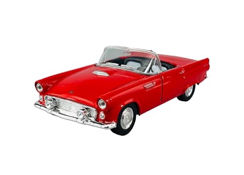 Welly 1955 Ford Thunderbird Rot Offen ca 1/34-1/39 Metall Modell Auto Die Cast Neu im Kasten von DROMADER
