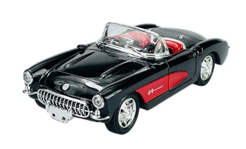 Welly 1957 Chevrolet Corvette Schwarz 1/24 1:24 Metall Modell Auto Die Cast Neu im Kasten von DROMADER