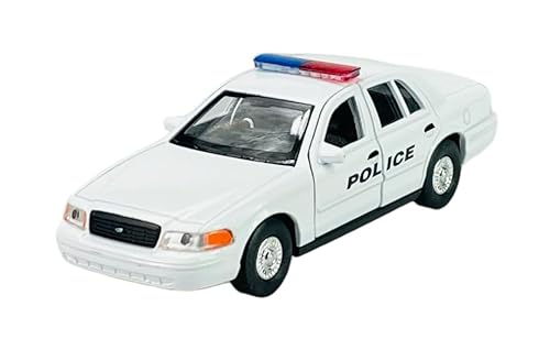 Welly 1999 Ford Crown Victoria Polizei Weiss 1/34-1/39 Metall Modell Auto Die Cast Neu im Kasten von DROMADER