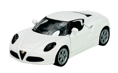 Welly Alfa Romeo 4C Coupe Weiss Ab 2014 1/34-1/39 Metall Modell Auto Die Cast Neu im Kasten von DROMADER