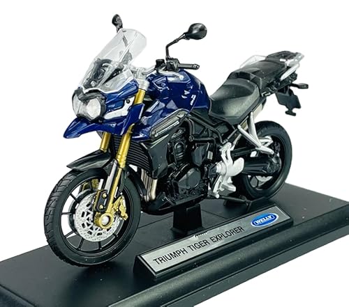 Welly Triumph Tiger Explorer 1200 Touring Blau Mit Sockel 1:18 1/18 Metall Modell Motorrad Die Cast Neu im Kasten von Naisee