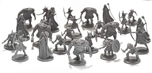DRUNK'N DRAGON DND Enemies Minis 25 Fantasy Miniatures for Tabletop/Dungeons and Dragons Roleplaying Games - Bulk Minis Unpainted- Monsters Figures Starter Set - Compatible with D von DRUNK'N DRAGON