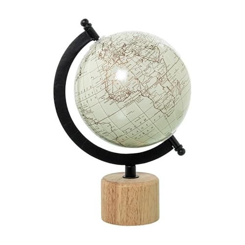 Globus aus Metall und Holzsockel in Weiß und Natur, 21,5 x 15 x 13 cm Globus aus Metall und Holzsockel in Weiß und Natur, 21,5 x 15 x 13 cm von DRW