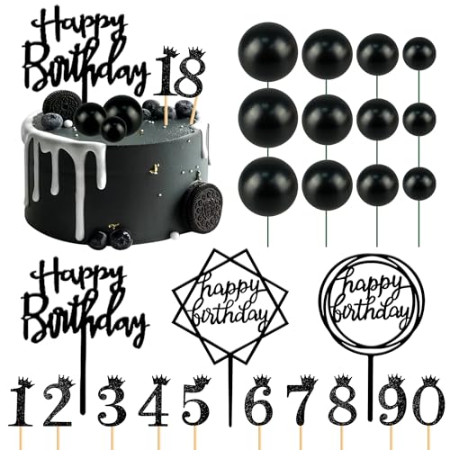 25-teiliges Geburtstagskuchenaufsatz-Set, Acryl, Happy Birthday-Kuchenaufsätze, Zahlen 0–9, Kronen-Kuchenaufsatz, kugelförmige Kucheneinsatz, Geburtstagskuchendekorationen für Kinder oder Erwachsene 25-teiliges Geburtstagskuchenaufsatz-Set, Acryl, Happy Birthday-Kuchenaufsätze, Zahlen 0–9, Kronen-Kuchenaufsatz, kugelförmige Kucheneinsatz, Geburtstagskuchendekorationen für Kinder oder Erwachsene von DRWATE