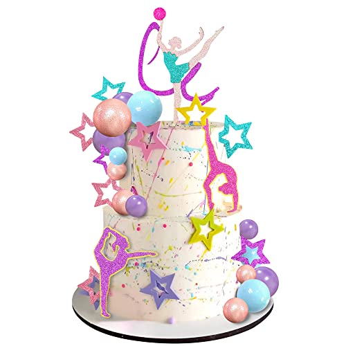 Gymnastik-Kuchenaufsätze – Bälle und Deko-Sets für Mädchen, Gymnastik, Geburtstagspartys und Babypartys, 27 Stück von DRWATE