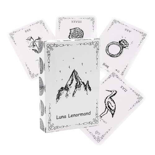 36 Karten Sketch Luna Lenormand, einfaches Schwarz-Weiß-Lenormand, Tarotkartendeck lernen, Bedeutungen auf ihnen für Anfänger Spielkarten 36 Karten Sketch Luna Lenormand, einfaches Schwarz-Weiß-Lenormand, Tarotkartendeck lernen, Bedeutungen auf ihnen für Anfänger Spielkarten von DSOPV