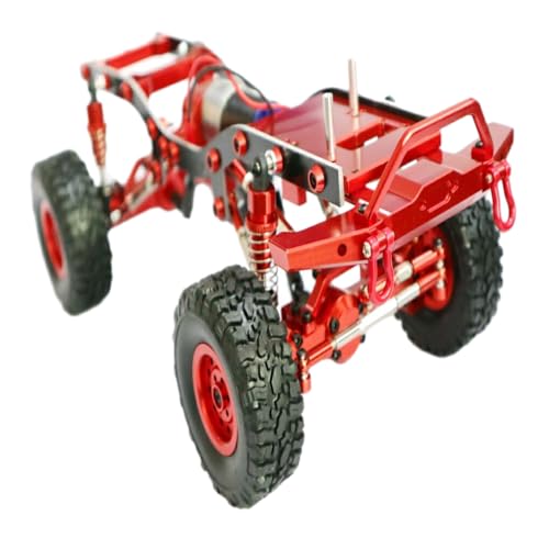 DSOUWEH 1 Stück Aluminiumlegierung Autorahmen für C24 C14 1/16 Crawler Präzisions RC Autozubehör Ersatzteile RC Upgrade Teil, Rot von DSOUWEH