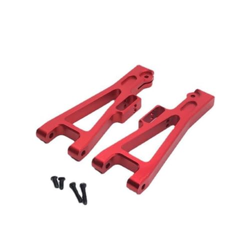 DSOUWEH 2 stücke 1/10 Aluminium Legierung Vorne Hinten Unteren Suspension Arm Für J3 Monster Trucks Tragen beständig RC Auto Zubehör ersatz Teile, Rot von DSOUWEH