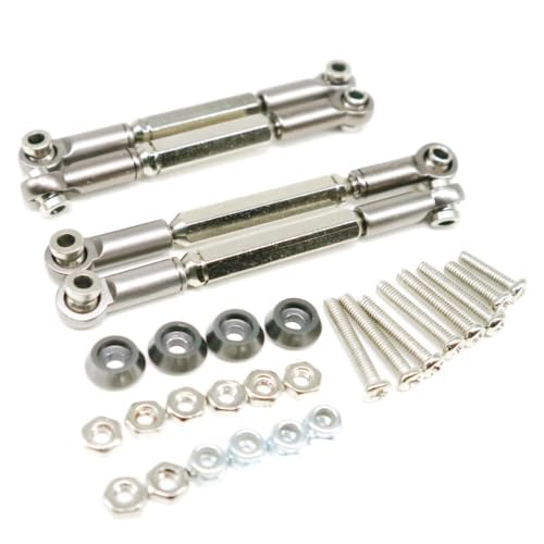 DSOUWEH Aluminiumlegierung 1/12 Lenkgestänge Set für D90 MN 99 MN 91 45 Offroad 4 teiliges RC Autozubehör Ersatzteile, Titan von DSOUWEH