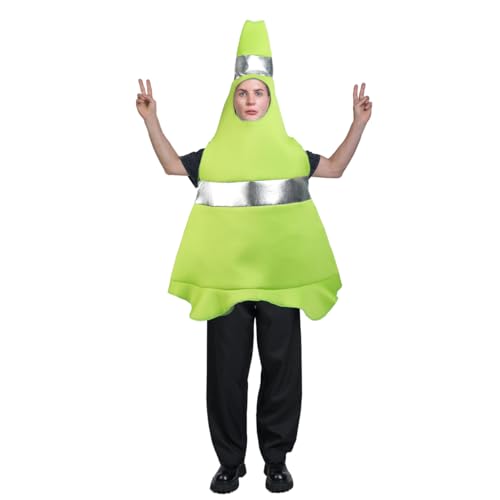 DSplay Verkehrskegel-Kostüm für Erwachsene, Cosplay, lustiges Halloween-Kostüm, Grün , one size fit adult DSplay Verkehrskegel-Kostüm für Erwachsene, Cosplay, lustiges Halloween-Kostüm, Grün , one size fit adult von DSPLAY
