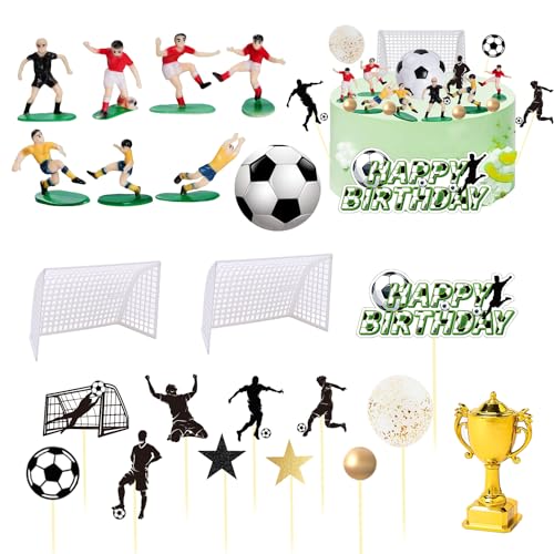 Fußball Kuchen Deko 38 pcs, Fußball Topper Tortendeko, Fußball Geburtstagstorte, Fußball Topper, Topper Dekoration Kinder Fußball, Tortenaufleger Fussball Deko, für Junge Geburtstag Fußball Party Fußball Kuchen Deko 38 pcs, Fußball Topper Tortendeko, Fußball Geburtstagstorte, Fußball Topper, Topper Dekoration Kinder Fußball, Tortenaufleger Fussball Deko, für Junge Geburtstag Fußball Party von DSTLWBCS
