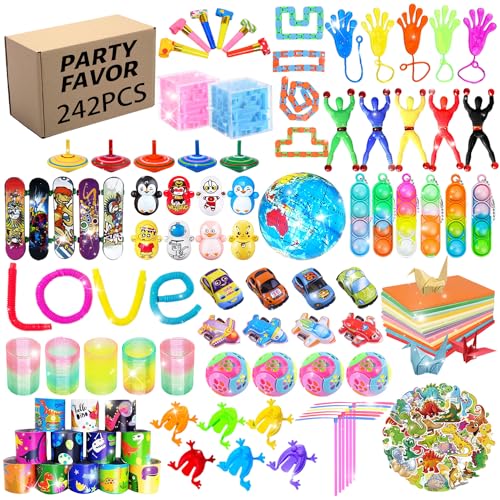 Mitgebsel Kindergeburtstag Set,242 PCS Party Mitgebsel Kindergeburtstag,Kindergeburtstag Gastgeschenke,Give Aways Spielzeugset,Party Favors,Kleinspielzeug für Füllung,für Mädchen Jungen Geschenk von DSTLWBCS