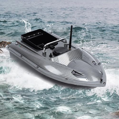 DSYOGX Fischköder Boot, Köderboot Fischerboot, Entfernung der Fernbedienung 500m, Fernbedienung Futterboot Angeln, Angelköderboot mit LED-Lichtern, für Auswerfen in Flüssen, Seen oder seichtem Wasser von DSYOGX