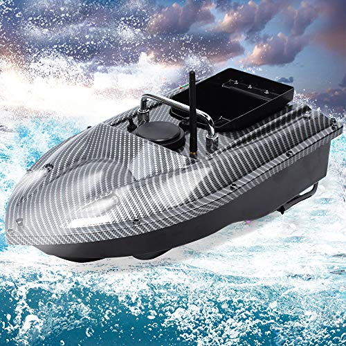 DSYOGX Futterboot, Fernbedienung 500M Köderboot Baitboat mit 1 Trichtern LED-Licht 110-240V Fischerboot für das Auswerfen in Flüssen, Seen oder seichtem Wasser, Ladegewicht 1.5KG von DSYOGX